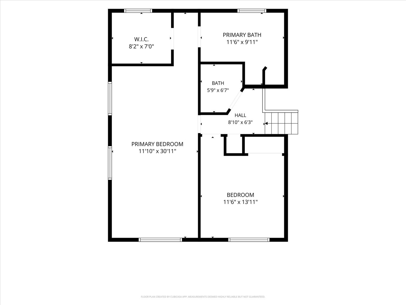 Upper level floor plan