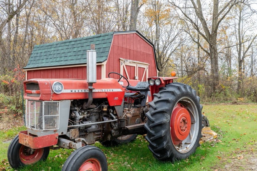 Tractor at the barn